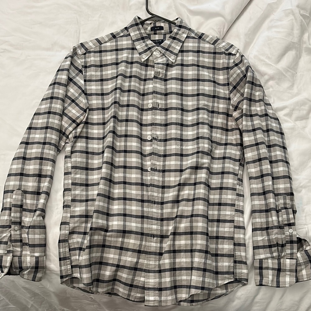 J. Crew Black and White Casual Button Down Shirt
